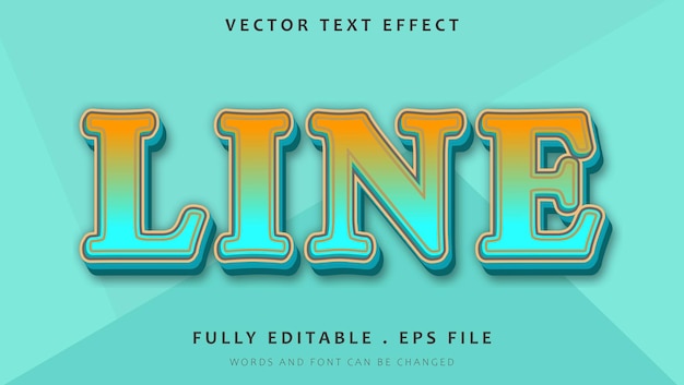 Modern 3d Gradient Word Line Editable Text Effect Design Template