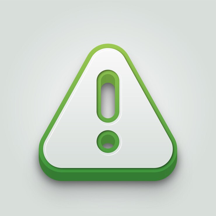 Vector modern 3d green and white risk icon with editable background