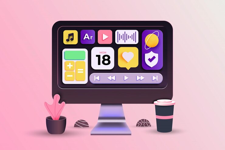 Vector modern 3d illustration of creative apps