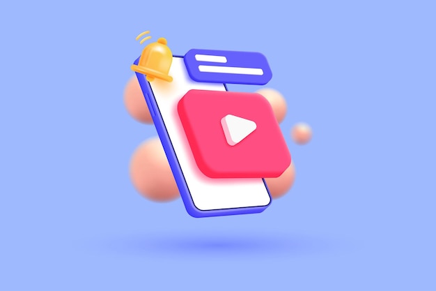 Modern 3d illustration of live streaming