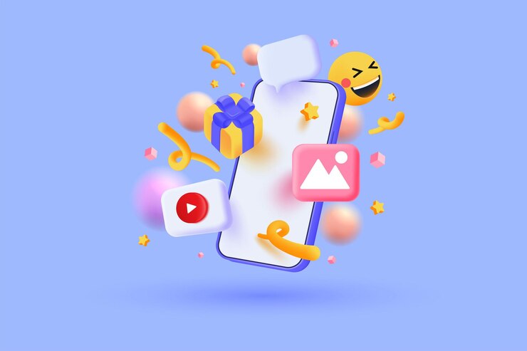 Vector modern 3d illustration of social media concept