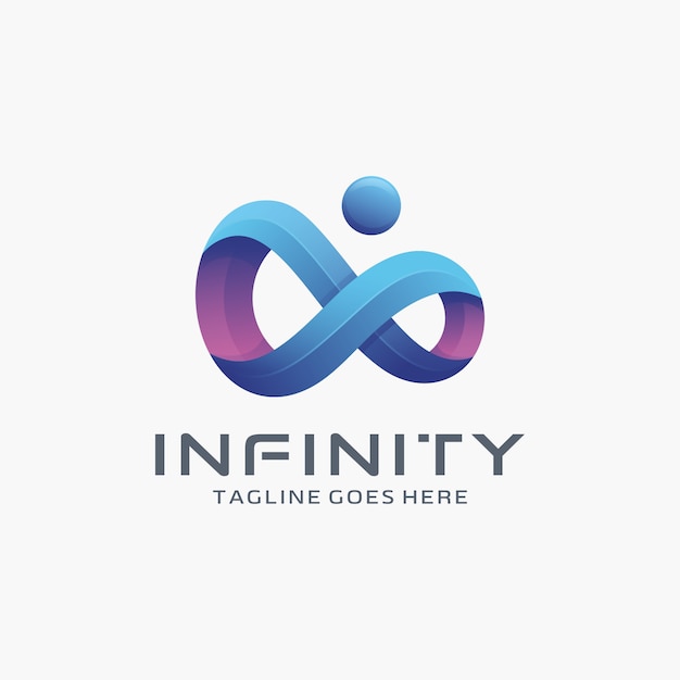 Modern 3D Infinity logo-ontwerp met stip