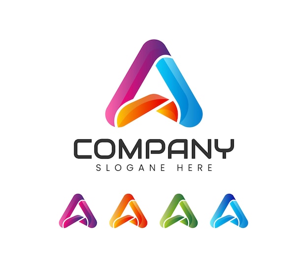 Modern 3d letter a logo design