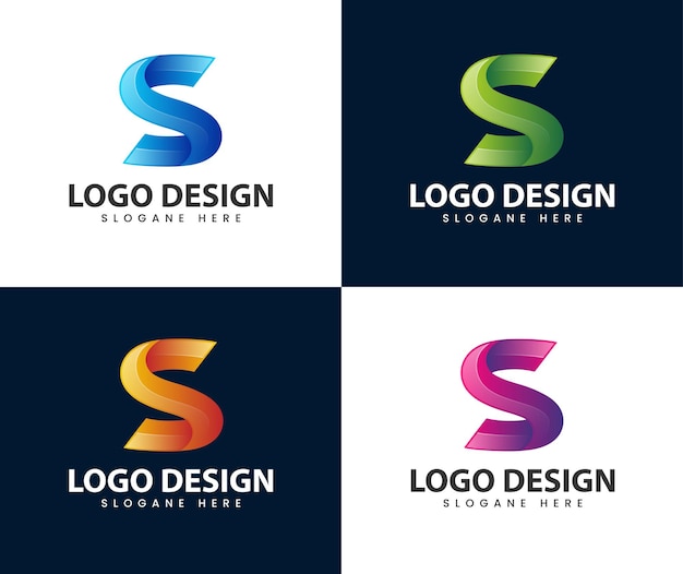modern 3d letter s logo design