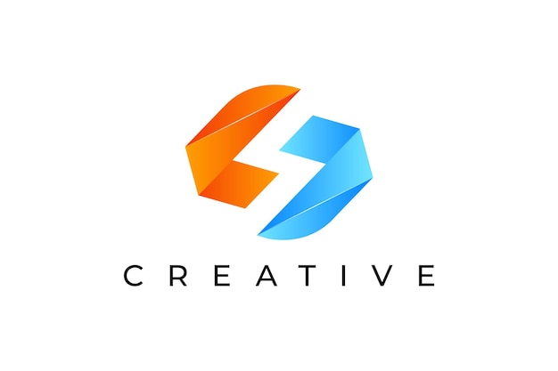 현대 3d 글자 S 로고 디자인