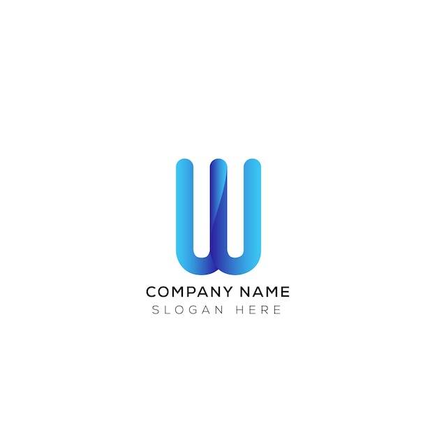 Modern 3d letter w logo design