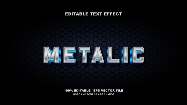 modern 3D metalic editable text effect