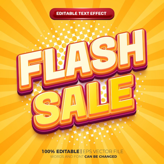 Modern 3d new flash sale editable text effect