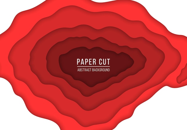 Vector modern 3d-papier gesneden kunstsjabloon met abstracte curvevormen