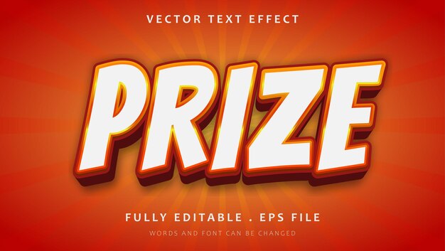 Modern 3d prize editable text effect design template