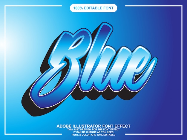 Modern 3d script editable typography font effect