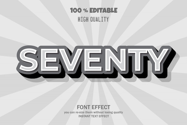 Vector modern 3d text effect, editable font effect