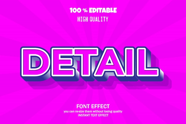 Modern 3d text effect, editable font