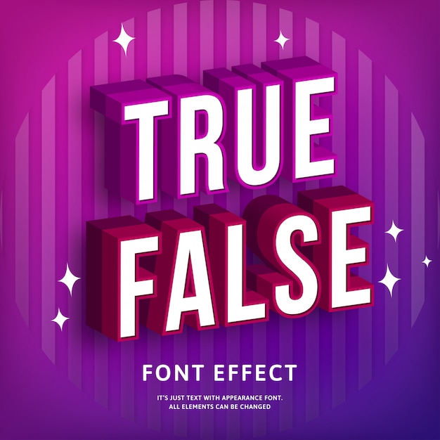 Modern 3d text effect in trendy style colorful geometric