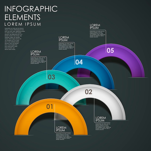 현대 3d 벡터 추상 아치 Infographic 요소