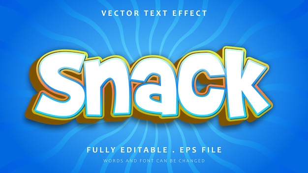 Шаблон редактируемого текстового эффекта Modern 3d Word Snack