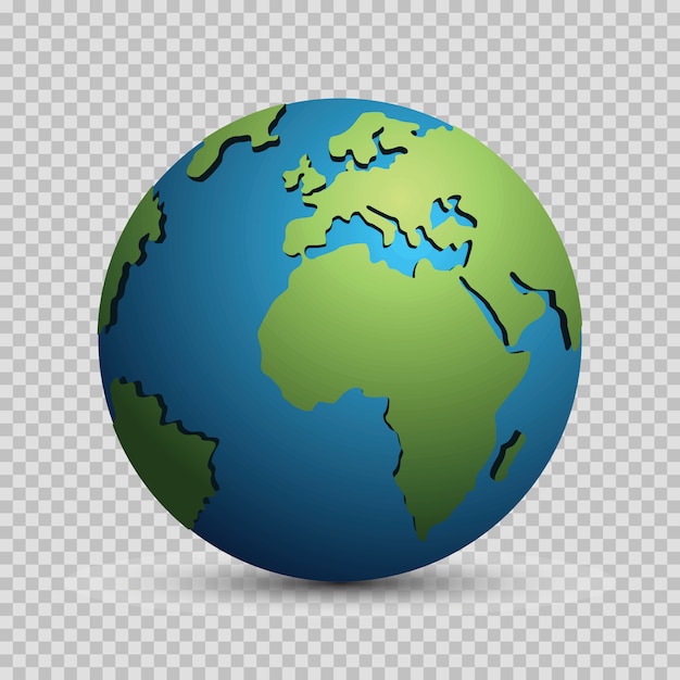 Vector modern 3d world globe model concept isolated . world planet, earth sphere