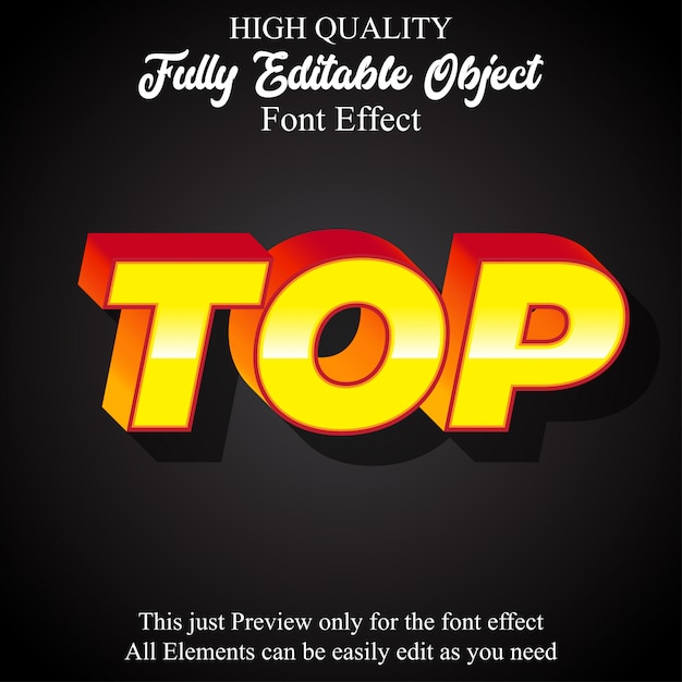 modern 3d yellow glossy text style editable font effect