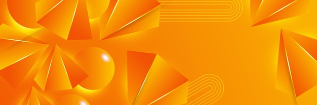 Modern 3d yellow orange background design. Abstract orange banner vector illustration. Abstract modern orange banner design web template set. Horizontal header web banner.