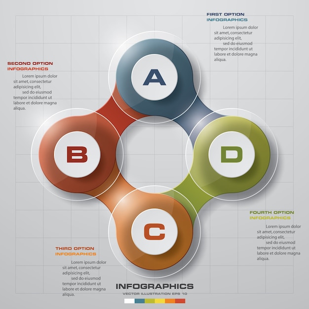 Modern 4 options presentation business infographics template