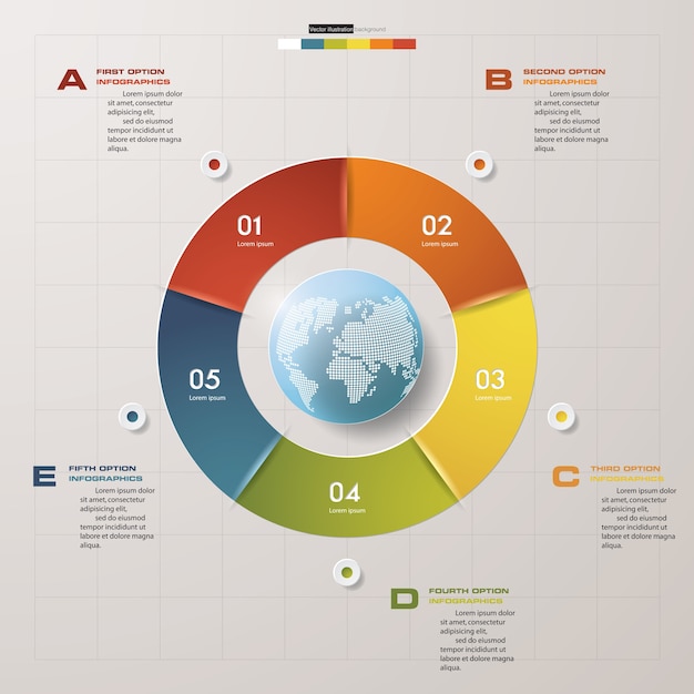 Modern 5 options presentation business infographics template