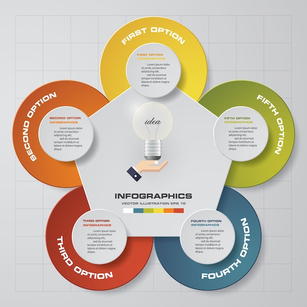 Modern 5 options presentation business infographics