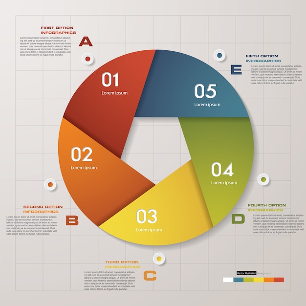 Modern 5 options presentation.