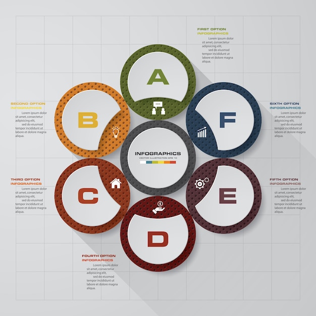 Modern 6 options presentation business infographics template