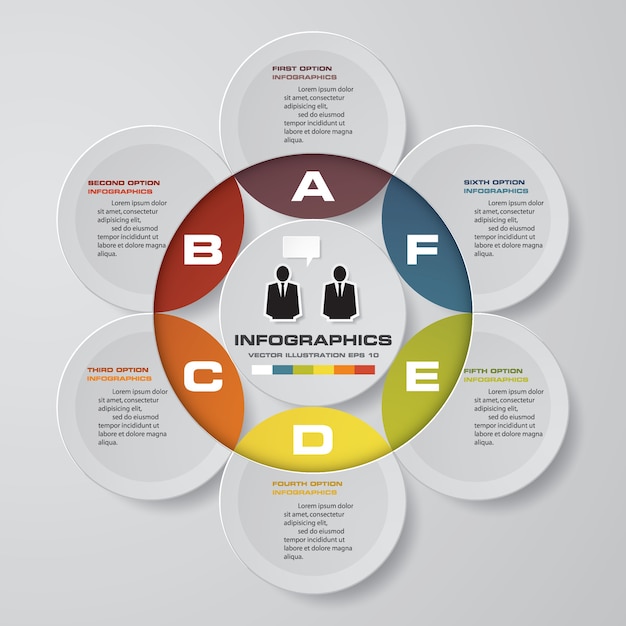Современный 6 вариантов презентаций бизнес-инфографический шаблон