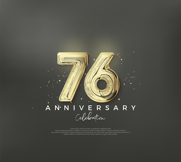 Modern 76th anniversary design Vector design premium editable Premium vector for poster banner celebration greeting