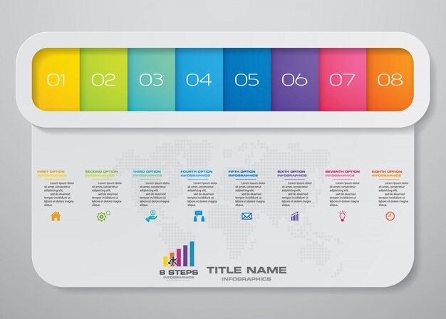 Modern 8 options presentation business infographics