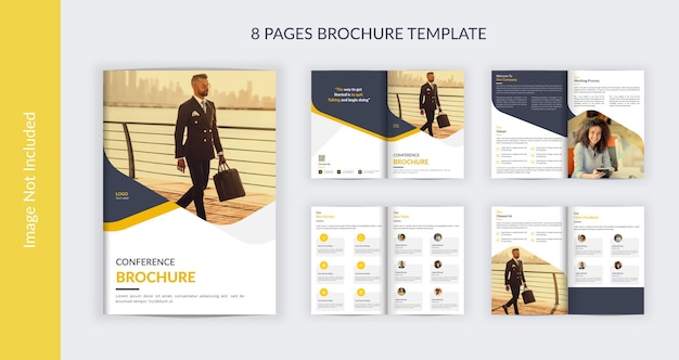 Modern 8 pages business company profile brochure template