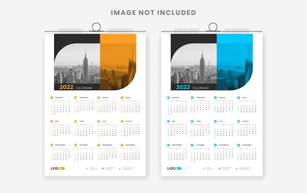 Modern Abstract 2022 wall calendar design template