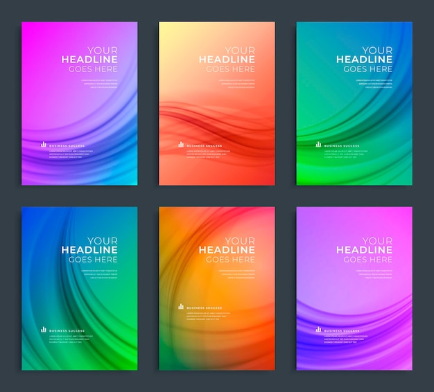 Modern abstract annual report flyer design brochure templates set