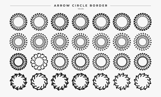 現代の抽象的な矢印線円の境界セット