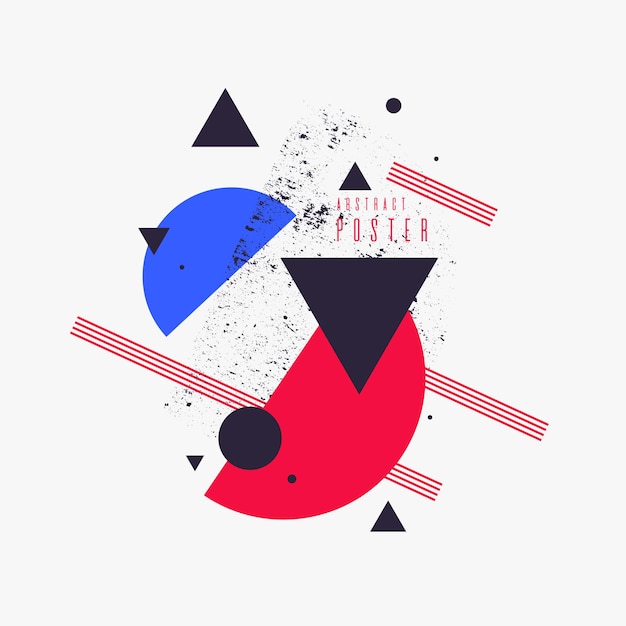 modern abstract art geometric background with flat minimalistic style vector poster