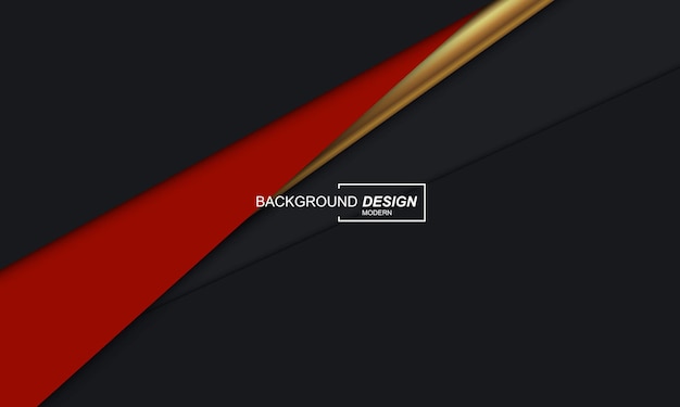 Modern abstract background black and red with golden color luxury design