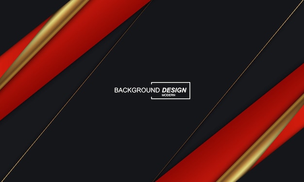 Modern abstract background black and red with golden color luxury design