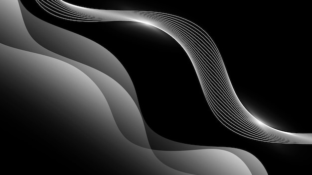 モダンな抽象的な背景流体液体波と白と黒のグラデーション カラー