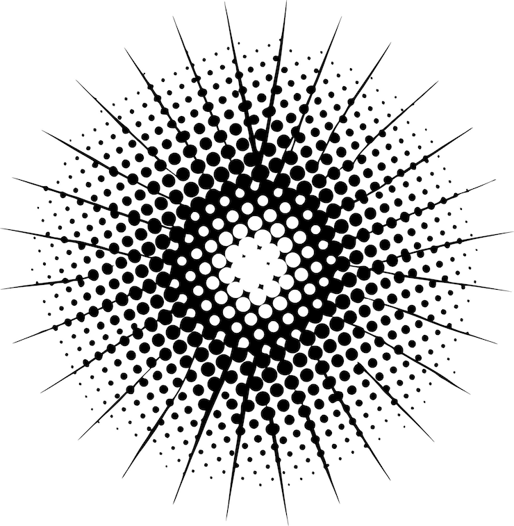 Vector modern abstract background halftone dots in circle form