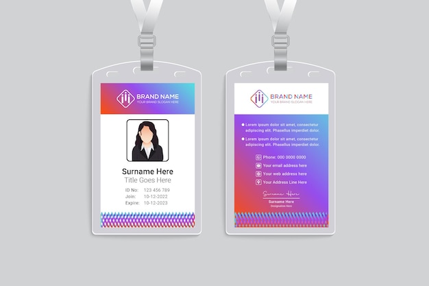 Modern abstract background id card template