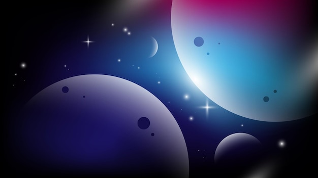 Vector modern abstract background outer space and dark blue purple gradient color