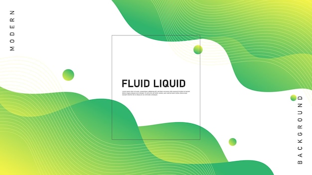 Modern Abstract Background Retro Memphis Lines Fluid Liquid Motion and Yellow Green Gradient Color