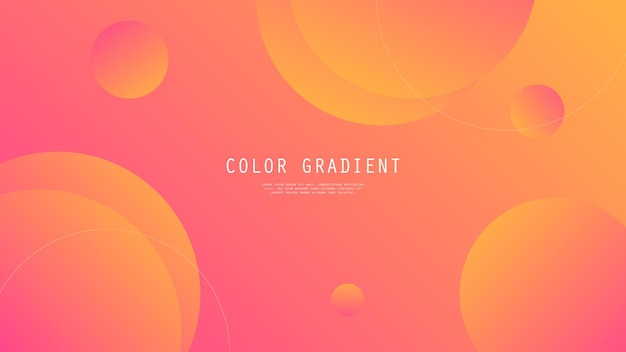 モダンな抽象的な背景ラウンド サークル レトロなメンフィス ライン流体液体運動とオレンジ紫 gr