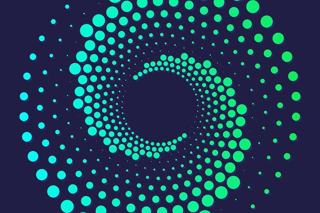 Vector modern abstract background rounded dots shape green and blue