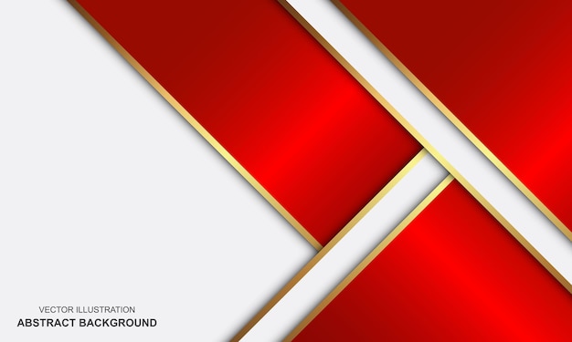 Modern abstract background white red and gold lines luxury design