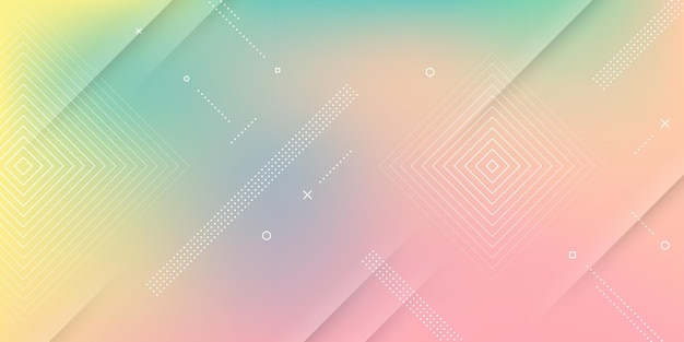 Modern Abstract Background with Blur Effect, Soft Rainbow Colors and Memphis Elements.