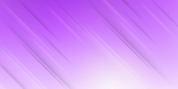 斜めの線またはストライプとハーフトーンの要素とデジタル技術をテーマにした紫のパステルグラデーションのモダンな抽象的な背景。
