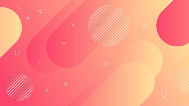 Modern Abstract Background with Motion Diagonal Lines Retro Memphis and Red Peach Orange Gradient Co
