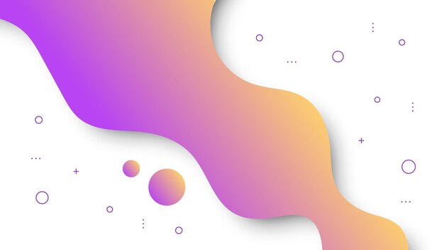 Modern Abstract Background with Motion Fluid Liquid Waves Retro Memphis and Purple Orange White Grad
